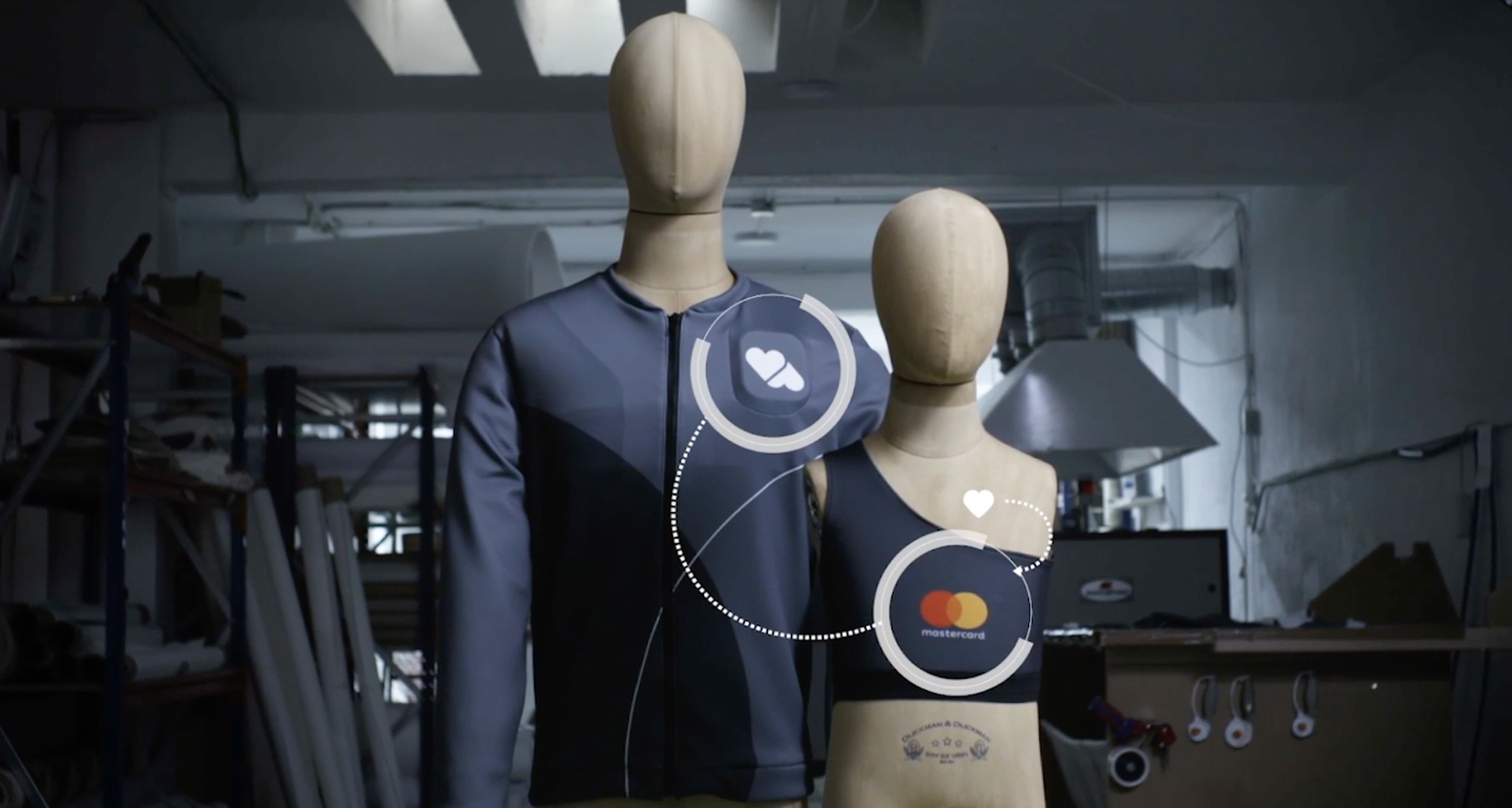 Kit Beats football jerseys on mannequins with illustrations showing how they connect 