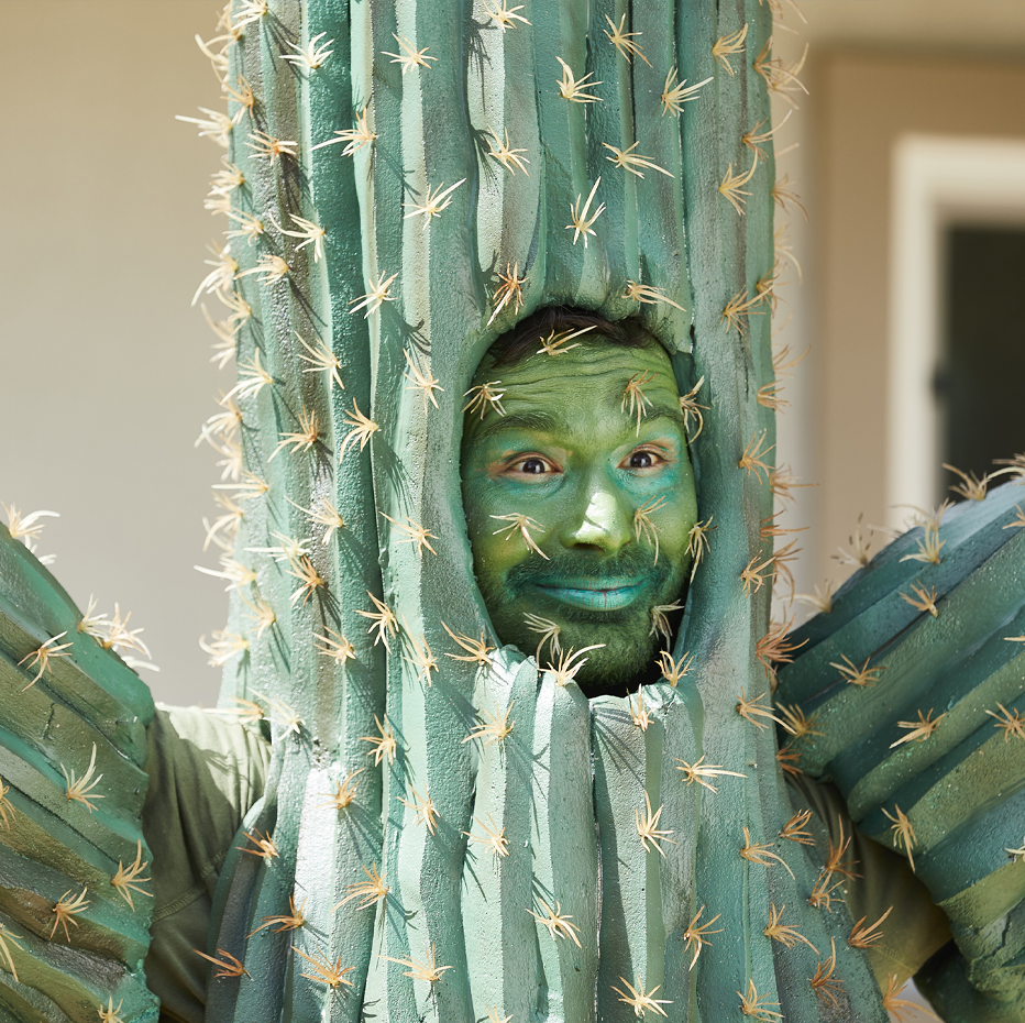 Man in cactus costume 