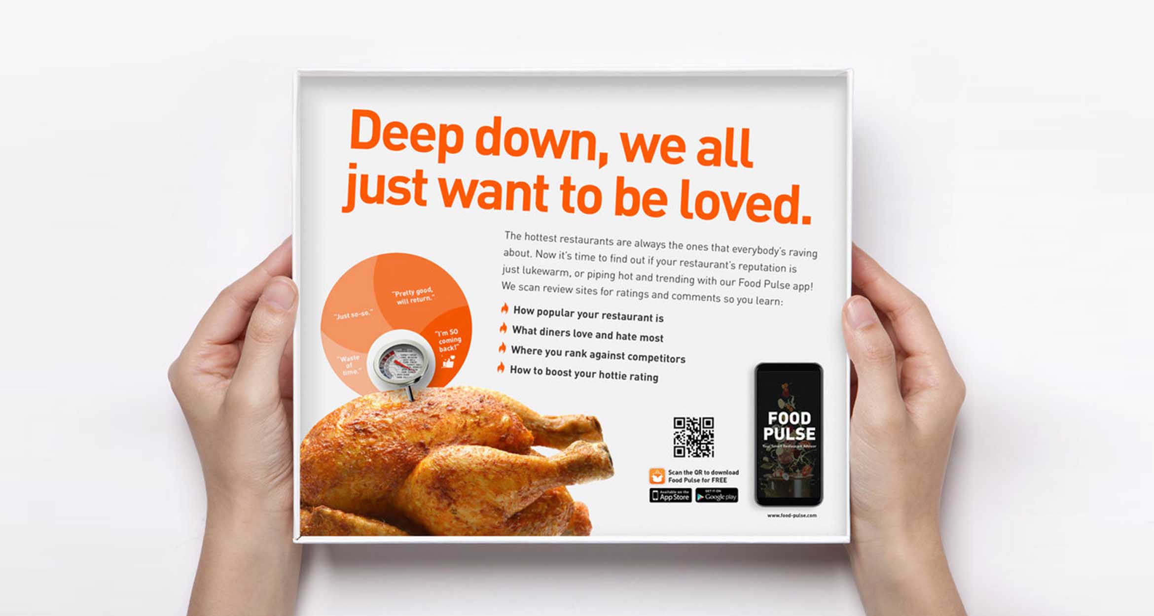 Food Pulse advertisement: Deep down, we all just want to be loved. 