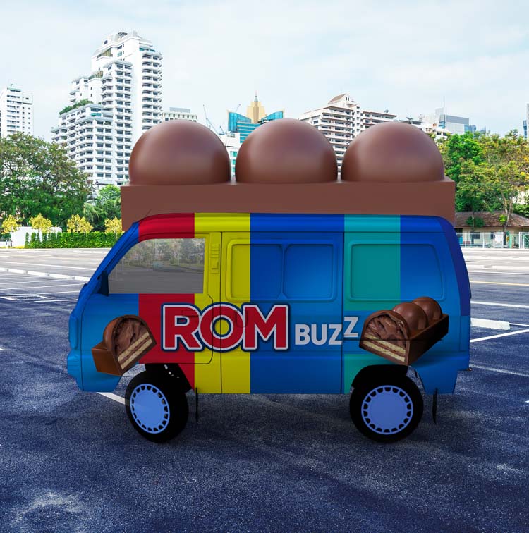 ROM Buzz candy bar van in parking lot 