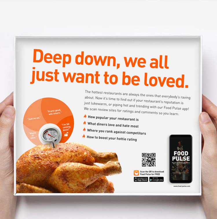 Food Pulse advertisement: Deep down, we all just want to be loved. 